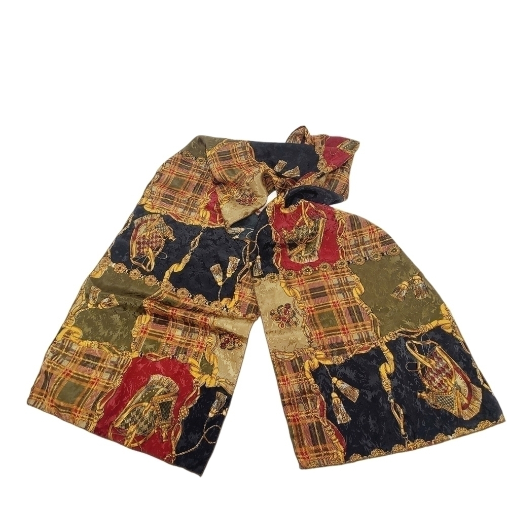 Women’s Gold & Red Royalty Print Scarf (One Size) - Picture 2 of 6